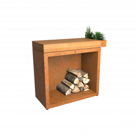 OFYR Butcher Block Storage 90 Corten Bois de Teck