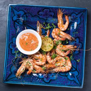 Gambas et leur sauce piquante