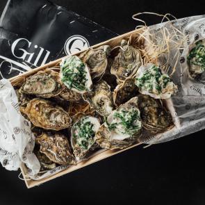 Huître tiède aux épinards crémeux et parmesan