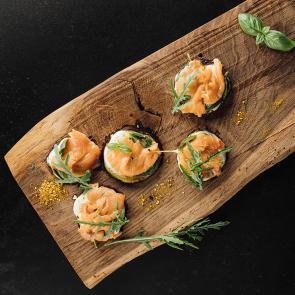 Tartelette d'aubergines et au saumon fumé